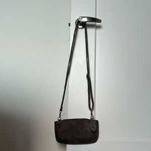 Grey crossbody / wristlet